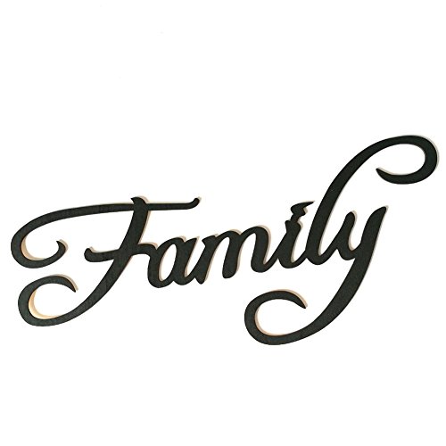 Ocamo Schwarzer Buchstabe aus Holz als Wanddekoration, elegante Hängeleuchte, Dekoration für Familie von Ocamo