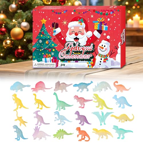 Dinosaurier Adventskalender Weihnachten, Adventskalender Kinder, Weihnacht Countdown Dinosaurierspielzeug, Mit 24 Dinosaurfiguren Fluoreszierend, Weihnachten Überraschungsgeschenk Für Kinder von Ocastuted