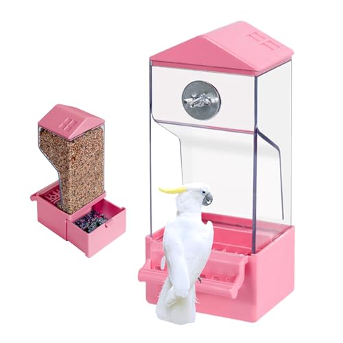 Futterautomat,Haustier Futterspender Externer Käfig,Transparenter Vogelfutternapf Für Tierzone Garten Balkon Terrasse | Für Sperlinge Rotkehlchen Und von Ocastuted
