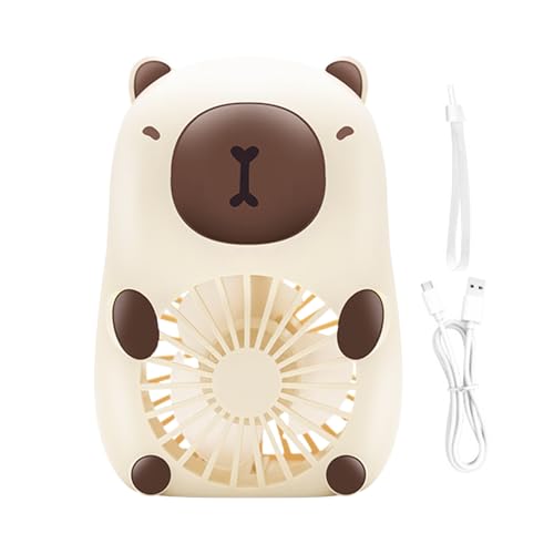 Ocastuted Capybara Handventilator, USB-wiederaufladbarer Luftkühler, Tier-Fans, entzückendes Kühlgerät für Kinder, handlicher Kühlbegleiter mit bezauberndem Design von Ocastuted