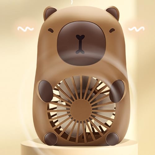 Ocastuted Capybara Handventilator, USB-wiederaufladbarer Luftkühler, Tier-Fans, entzückendes Kühlgerät für Kinder, handlicher Kühlbegleiter mit bezauberndem Design von Ocastuted