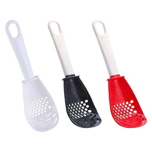 Ocastuted Große Kochlöffel,3er Set Multifunktionale Küchenlöffel Mit Siebfunktion & Schaumlöffel - Praktischer Eigelbseparator & Handknoblauchreibe Geschenkidee für Nachbarn, Kollegen, Freunde & von Ocastuted