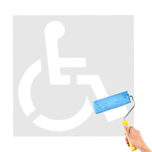 Ocastuted Handicap Schablone für Parkplatz - Silikon Handicap Symbol Schablone - Faltbare Rollstuhl Symbol Vorlage für Garage Auffahrt Beton Asphalt von Ocastuted