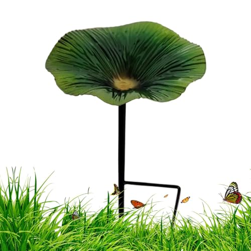Ocastuted Vogelbad Ständer,Vogelfutterstation Mit Metallstange Und Vogeltränke | Wasserdichtes Vogel-Bad In Blumenform Als Gartendeko Mit Metallstab Für Garten Terrasse von Ocastuted