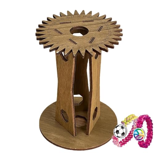 Ocastuted Wood Flechtenscheibe, Runde Flechtenständer Seilwebbrett, Seilschnurhandwerk und Strick Drahtgeflecht Gerät für Anfänger und erfahrene Stricker von Ocastuted