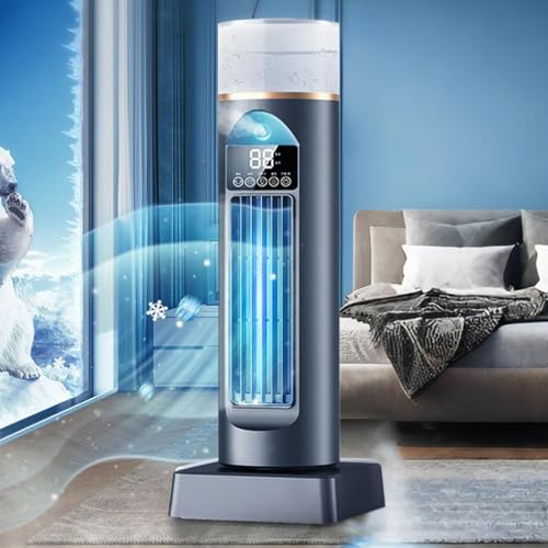 Tragbarer Flügelloser Nebelventilator, Luftkühler Ventilator Mit Timer & Fernbedienung, Turmventilator Luftkühler Mit Wasserkühlung Wassertank, Verdunstungskühler Einstellbar Luftbefeuchter von Ocastuted
