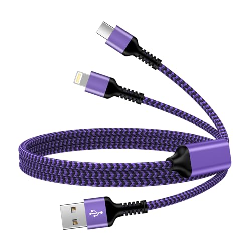 2 in 1 Multi Ladekabel USB C und Lightning, [1.2M] Universal Ladekabel Schnellladekabel, Lightning Kabel für iPhone 14/13/12/11, USB C Kabel für iPhone 16/15,Samsung Galaxy S25/S24/S23/S22/A16/A15/A56 von Ocbuo