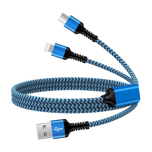 Multi Ladekabel, [1.2M] 2 in 1 Universal Ladekabel iPhone Schnellladekabel, USB auf Lightning Kabel für iPhone 14/13/12/11, USB C Kabel für iPhone 16/15,Samsung Galaxy S25/S24/S23/S22/A16/A15/A55/A54 von Ocbuo