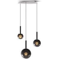 Occhio Luna sospeso cloud 3 fix LED Pendelleuchte 120–270 cm, dark chrome von Occhio