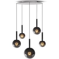Occhio Luna sospeso cloud 5 fix LED Pendelleuchte 20–170 cm, dark chrome von Occhio