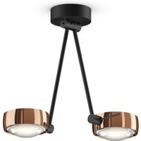 Occhio Sento E soffitto due up "air" LED Deckenleuchte, 30 cm, 2700 K Roségold / schwarz matt von Occhio