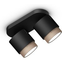 Occhio lui alto doppio Volt Z Deckenstrahler, 2700 K schwarz matt, Objektive: golden matt von Occhio