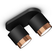 Occhio lui alto doppio Volt Z Deckenstrahler, 3000 K schwarz matt, Objektive: Roségold von Occhio