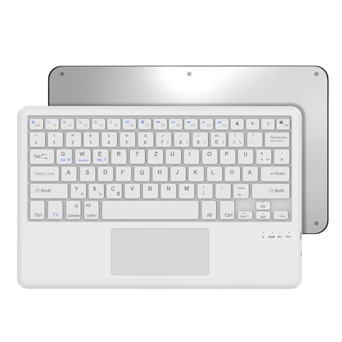 Occtingkind, Bluetooth Tastatur für iPad/Android-Tablets, Deutsches Layout QWERTZ, 12 Zoll Kabellose Magnetische Tastatur, Multi Touch Trackpad, Für iPad/Samsng Galaxy Tab/Lenovo Tab/Xiaomi Pad, Weiß Occtingkind, Bluetooth Tastatur für iPad/Android-Tablets, Deutsches Layout QWERTZ, 12 Zoll Kabellose Magnetische Tastatur, Multi Touch Trackpad, Für iPad/Samsng Galaxy Tab/Lenovo Tab/Xiaomi Pad, Weiß von Occtingkind