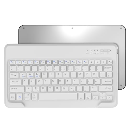 Occtingkind, Bluetooth Tastatur für iPad/Android-Tablets, Deutsches Layout QWERTZ, 12 Zoll Kabellose Magnetische ultraleichtes Tastatur, Für iPad/Samsng Galaxy Tab/Lenovo Tab/Xiaomi Pad, Weiß Occtingkind, Bluetooth Tastatur für iPad/Android-Tablets, Deutsches Layout QWERTZ, 12 Zoll Kabellose Magnetische ultraleichtes Tastatur, Für iPad/Samsng Galaxy Tab/Lenovo Tab/Xiaomi Pad, Weiß von Occtingkind