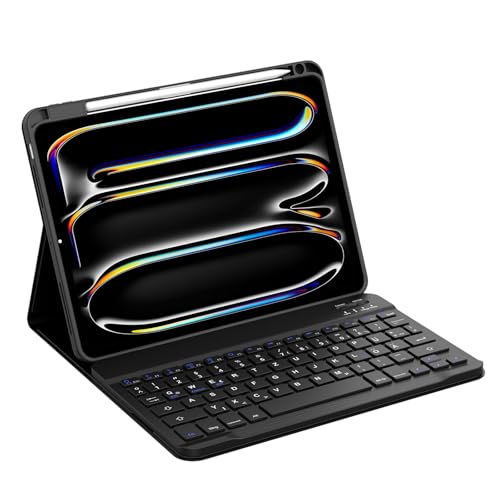 Occtingkind, Tastatur für iPad Pro 11 2024, Hülle mit Tastatur für iPad Pro 11 Zoll M4 2024, Magnetische Abnehmbar Bluetooth Keyboard für iPadPro M4 2024, Deutsches Layout QWERTZ, USB C, Schwarz von Occtingkind