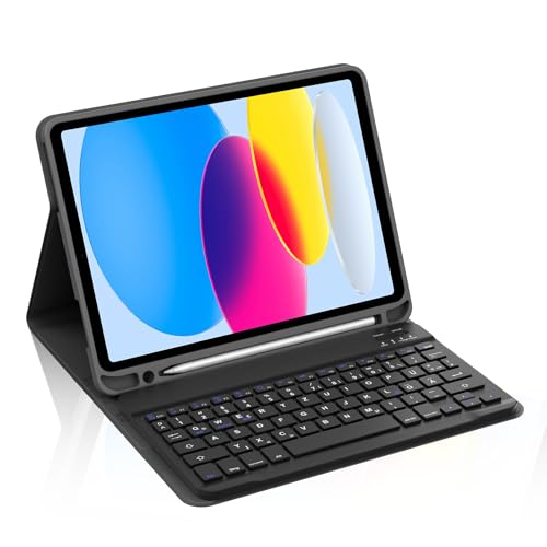 Occtingkind, Tastatur für iPad 2025/2022, Hülle mit Tastatur für iPad A16 11 Zoll 2025 und iPad10 Gen. 10,9 Zoll 2022, Magnetische Abnehmbar Bluetooth Keyboard, QWERTZ-Layout, USB C, Dunkelbrau von Occtingkind