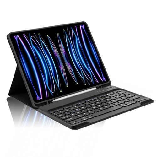 Occtingkind, Tastatur für iPad Pro 12,9, Hülle mit Tastatur für iPad Pro 12,9 Zoll, Magnetische Abnehmbar Bluetooth Keyboard für Apple iPadPro (2018-2022), Deutsches Layout QWERTZ, USB C, Schwarz von Occtingkind