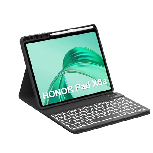 Occtingkind, Tastatur für Honor X8a, Hülle mit Tastatur für Honor Pad X8a 11 Zoll 2024, Magnetische Abnehmbar Bluetooth Keyboard für Honor Pad X8a 2024, QWERTZ, USB C, Hintergrundbeleuchtung, Schwarz Occtingkind, Tastatur für Honor X8a, Hülle mit Tastatur für Honor Pad X8a 11 Zoll 2024, Magnetische Abnehmbar Bluetooth Keyboard für Honor Pad X8a 2024, QWERTZ, USB C, Hintergrundbeleuchtung, Schwarz von Occtingkind