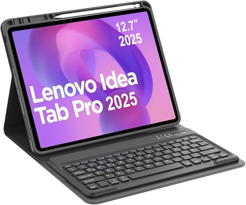 Occtingkind, Tastatur für Idea Tab Pro, Hülle mit Tastatur für Lenovo Idea Tab Pro 2025 12,7 Zoll, Magnetische Abnehmbar Bluetooth Keyboard, QWERTZ Layout, USB C, Schwarz von Occtingkind