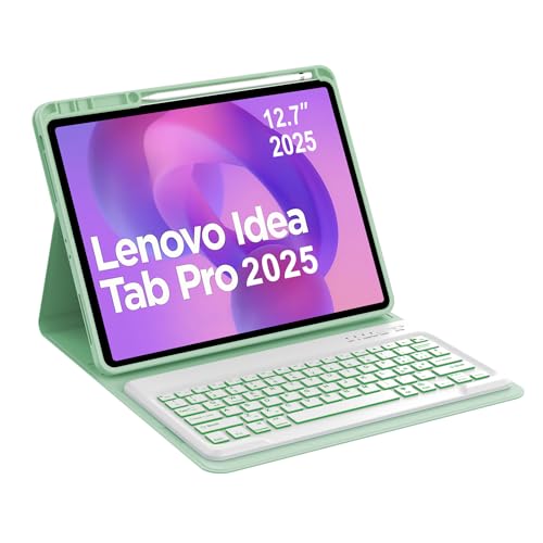 Occtingkind, Tastatur für Lenovo Idea Tab Pro 2025, Hülle mit Tastatur für Lenovo Idea Tab Pro Tablet 12,7 Zoll, Schutzhülle mit Hintergrundbeleuchtung magnetisch Bluetooth Keyboard, Italienisch, USB von Occtingkind