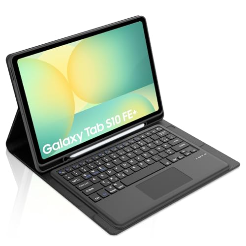 Occtingkind, Tastatur für Samsung Galaxy Tab S10 FE Plus 13,1 Zoll 2025, Hülle mit Tastatur für S10 FE+, Magnetische Abnehmbar Bluetooth Keyboard, QWERTZ Layout, USB C, Trackpad, Schwarz Occtingkind, Tastatur für Samsung Galaxy Tab S10 FE Plus 13,1 Zoll 2025, Hülle mit Tastatur für S10 FE+, Magnetische Abnehmbar Bluetooth Keyboard, QWERTZ Layout, USB C, Trackpad, Schwarz von Occtingkind