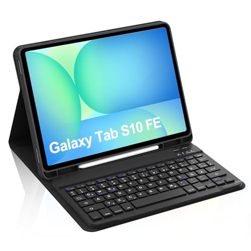 Occtingkind, Tastatur für Samsung S10 FE, Hülle mit Tastatur für Samsung Galaxy Tab S10 FE 10,9 Zoll 2025, Magnetische Abnehmbar Bluetooth Keyboard, Deutsches Layout QWERTZ, USB C, Schwarz Occtingkind, Tastatur für Samsung S10 FE, Hülle mit Tastatur für Samsung Galaxy Tab S10 FE 10,9 Zoll 2025, Magnetische Abnehmbar Bluetooth Keyboard, Deutsches Layout QWERTZ, USB C, Schwarz von Occtingkind