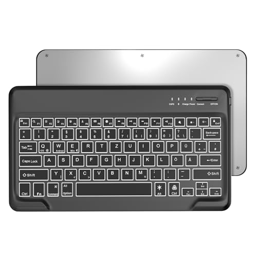 Occtingkind, Bluetooth Tastatur für iPad/Android-Tablets, Deutsches Layout QWERTZ, 12 Zoll Kabellose Magnetische Tastatur, Hintergrundbeleuchtung, Für iPad/Samsng Galaxy Tab/Lenovo, Schwarz von Occtingkind