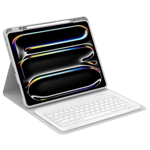 Occtingkind, Tastatur für iPad Pro 13 2024, Hülle mit Tastatur für iPad Pro 13 Zoll 2024 M4, Magnetische Abnehmbar Bluetooth Keyboard für iPadPro M4 2024, Deutsches Layout QWERTZ, USB C, Hellglau Occtingkind, Tastatur für iPad Pro 13 2024, Hülle mit Tastatur für iPad Pro 13 Zoll 2024 M4, Magnetische Abnehmbar Bluetooth Keyboard für iPadPro M4 2024, Deutsches Layout QWERTZ, USB C, Hellglau von Occtingkind