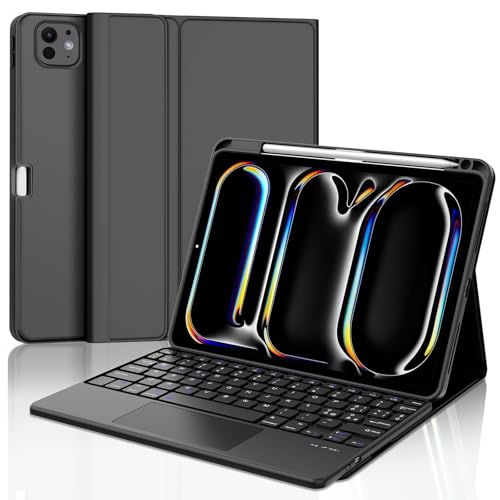 Occtingkind Cover mit Touchpad Tastatur für iPad Pro 11 2024 M4, Bluetooth-Schutzhülle ohne Hintergrundbeleuchtung für iPad Pro 11 Zoll 5. Gen (A2836/A3006/A2837), italienisches Layout, USB C, Schwarz von Occtingkind
