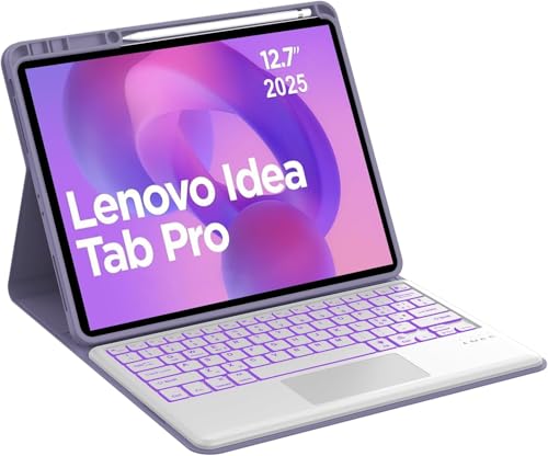 Occtingkind Tastatur für Lenovo Idea Tab Pro 12,7 Zoll 2025 - Schutzhülle mit Hintergrundbeleuchtung 7 Farben und Touchpad Multitouch, Bluetooth, italienisches Layout, für Xiaoxin Pad Pro/Moto Pad von Occtingkind