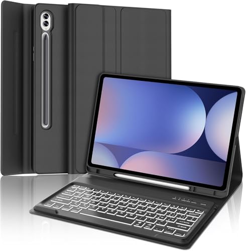 Occtingkind, Schutzhülle mit Tastatur für Samsung Galaxy Tab S10 Plus/ S9 Plus/ S9 FE Plus 12,4 Zoll, Bluetooth-Abdeckung mit Hintergrundbeleuchtung für Samsung S10+/S9+/S9 FE+ 2024/2023, Italienisch, von Occtingkind