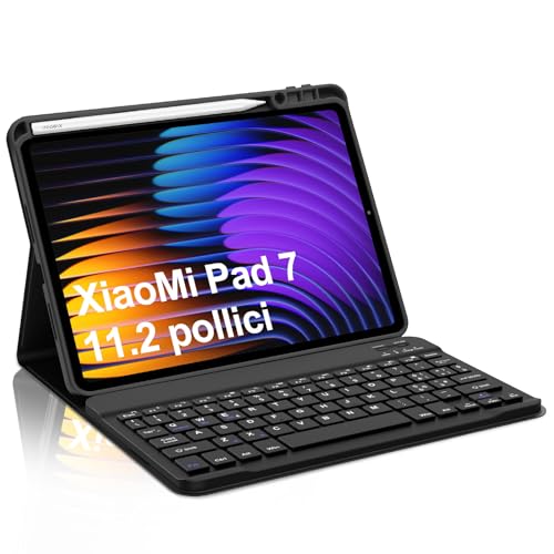 Occtingkind, Tastatur für Xiaomi Pad 7/7 Pro 11,2 Zoll, Schutzhülle mit Tastatur für Xiaomi Pad 7/7 Pro 2025, Schutzhülle mit magnetischer, abnehmbarer Bluetooth-Tastatur, italienisches Layout, USB C von Occtingkind