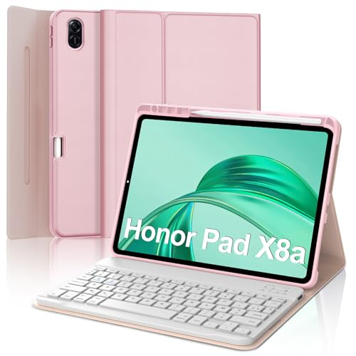 Occtingkind Tastaturhülle für Honor Pad X8a 11 Zoll, AZERTY, Französisch, Bluetooth-Tastatur, magnetisch, abnehmbar, mit Stifthalter, für Honor Pad X8a 11 Zoll 2024, Rosa von Occtingkind