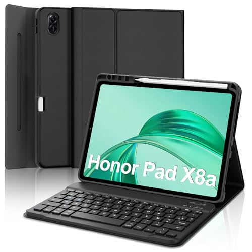 Occtingkind Tastaturhülle für Honor Pad X8a 11 Zoll, AZERTY, Französisch, Bluetooth-Tastatur, magnetisch, abnehmbar, mit Stifthalter, für Honor Pad X8a 11 Zoll 2024, Schwarz von Occtingkind