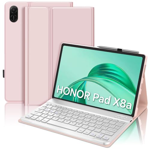 Occtingkind Tastaturhülle für Honor Pad X8a 11 Zoll, Schutzhülle mit magnetischem Bluetooth, italienisches Layout Tastatur für Honor X8a Tablet 11 Zoll 2024, Rosa von Occtingkind