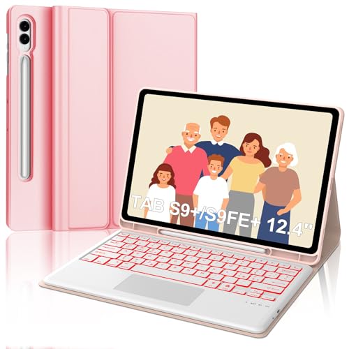 Tastatur für Samsung Galaxy Tab S9FE Plus, Galaxy Tab S9 Plus Tastatur 12,4 Zoll 2023, Touchpad Tastatur für Samsung Tab S9Fe +, Italienische Bluetooth-Tastatur mit Hintergrundbeleuchtung für Samsung von Occtingkind
