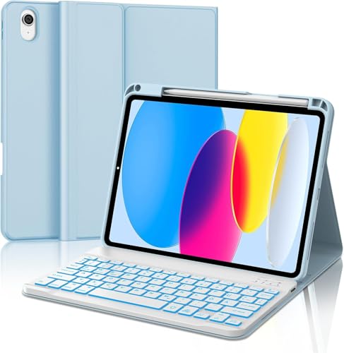 Tastatur für iPad 10 Generation 2022, Hülle mit Tastatur für iPad 10 Generation 10,9 Zoll, magnetische Bluetooth-Tastatur mit Hintergrundbeleuchtung QWERTY Italienisch für iPad 10 Gen 10,9 Zoll, von Occtingkind