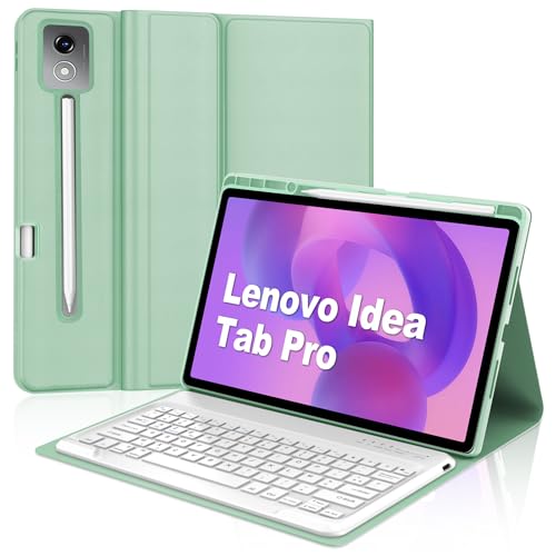 Tastaturhülle für Lenovo Idea Tab Pro 12,7 Zoll, französisches AZERTY, Bluetooth-Tastatur, magnetisch, abnehmbar, mit Stifthalter, für Lenovo Idea Tab Pro 2025 12,7 Zoll 2025, Hellgrün von Occtingkind