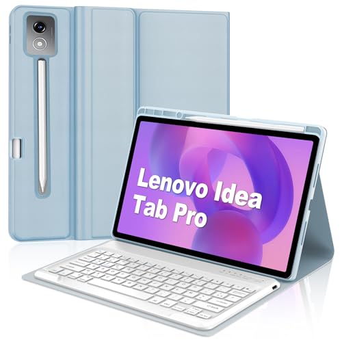 Tastaturhülle für Lenovo Idea Tab Pro 12,7 Zoll, französisches AZERTY, Bluetooth-Tastatur, magnetisch, abnehmbar, mit Stifthalter, für Lenovo Idea Tab Pro 2025 12,7 Zoll 2025, Himmelblau von Occtingkind