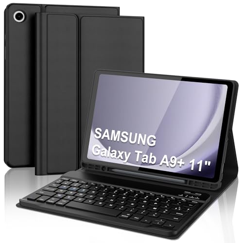 Tastaturhülle für Samsung Galaxy Tab A9 Plus/A9+ 11 Zoll, AZERTY, Französisch, Bluetooth-Tastatur, magnetisch, abnehmbar, mit Stifthalter, für Samsung Galaxy Tab A9 Plus 11 Zoll 2023, Schwarz von Occtingkind