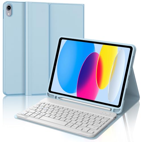 Tastaturhülle für iPad A16 11. Generation 2025/10. Generation 2022, französisches AZERTY, Bluetooth-Tastatur, magnetisch, abnehmbar, mit Stifthalter, für iPad 10/11. Generation 10,9/11 Zoll von Occtingkind