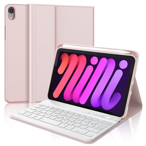 Tastaturhülle für iPad Mini 7. Generation (A17 Pro, 2024) & 6. Generation (2021) 8,3 Zoll, AZERTY, Französisch, abnehmbare Bluetooth-Tastatur mit Stifthalter, für iPad Mini 7/6. Generation 8,3 Zoll von Occtingkind