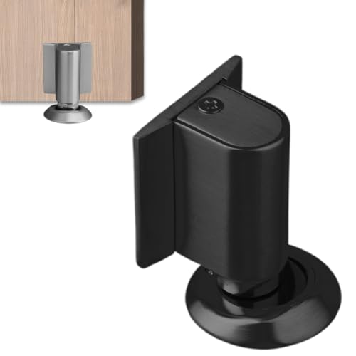 Türstopper Boden Kleben, selbstklebender Hochleistungs-Türstopper,Türstopper Magnetisch,verstellbares magnetisches Türschloss,mit Klebeband Schrauben für Zuhause und Büro(Schwarz) von Occtingkind