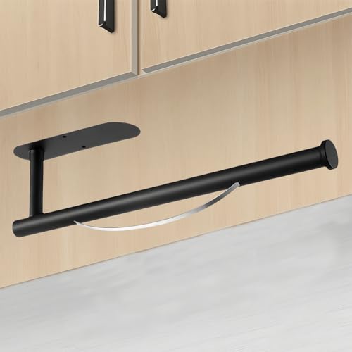küchenrollenhalter schwarz, Selbstklebend Oder Ohne Bohren, Mit Rollladen KüChenrollenhalter zur Montage An der KüChenwand Oder Unter Dem Schrank KüChenrollenhalter Aus Edelstahl (Schwarz) von Occupaternm