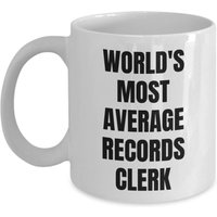 Records Clerk Becher - Kaffeetasse Weltweit Durchschnittlichstes Geschenk von OccupationGifts