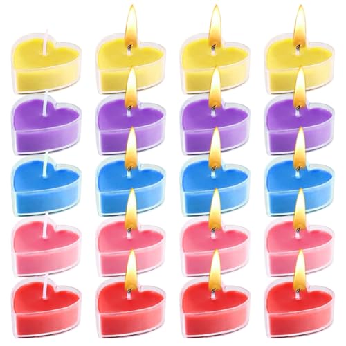 20 Stück Romantische Kerzen in Herzform 40mm Herz Teelichter Kerzen Herzförmige Romantische Teelichter Rauchfreie Farbigen Kerzen Sauber Brennende für Hochzeitszeremonien Bad Spa Halloween Weihnachten 20 Stück Romantische Kerzen in Herzform 40mm Herz Teelichter Kerzen Herzförmige Romantische Teelichter Rauchfreie Farbigen Kerzen Sauber Brennende für Hochzeitszeremonien Bad Spa Halloween Weihnachten von Occzin