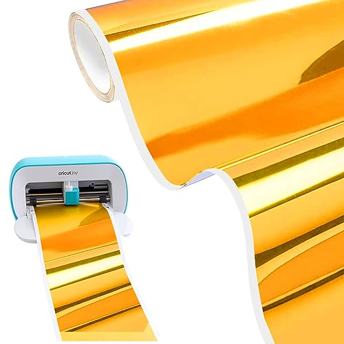 Occzin Smart Vinyl für Cricut Joy - 14x500CM Smart Vinyl Permanent Goldspiegel Smart Adhesive Vinyl Permanent Vinylfolie Plotter Lange Größe für DIY Muster, Dekorative Aufkleber, Basteldekoration von Occzin