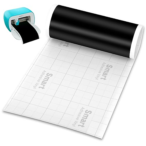 Smart Vinyl Permanent, Smart Adhesive Vinyl Permanent für Cricut Joy, 14cm X 200cm Selbstklebende Vinylrolle, Geeignet zum Dekorieren von Tassen, Wasserflaschen, Pflanzgefäße, Fenster (Schwarz) von Occzin