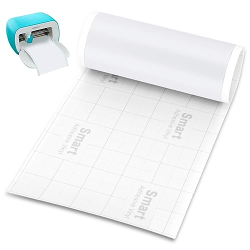 Smart Vinyl Permanent, Smart Adhesive Vinyl Permanent für Cricut Joy, 14cm X 200cm Selbstklebende Vinylrolle, Geeignet zum Dekorieren von Tassen, Wasserflaschen, Pflanzgefäße, Fenster (Weiß) von Occzin